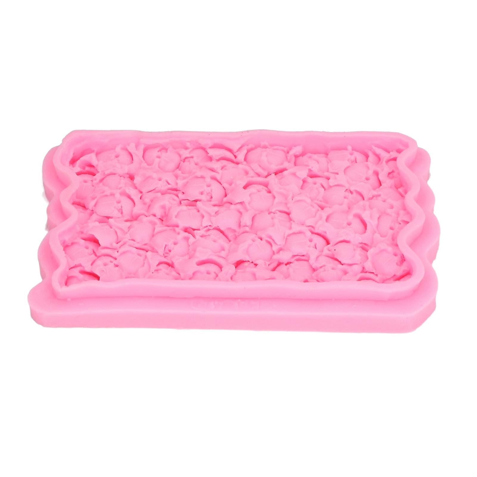 Rose Fondant Molds， Silicone Square Flower Chocolate Candy Moulds For Diy Craft Art Soap Candle Making Cake Decoration_x000d_