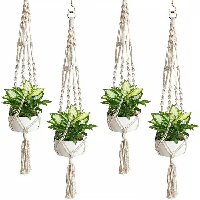 Wholesale Supply Handmade Macrame Plant Hangers Wall Hanging Decorative Planter with Custom Logo from India