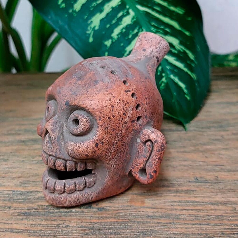 Novica Handmade Lord Of Mictlan Ceramic Whistle