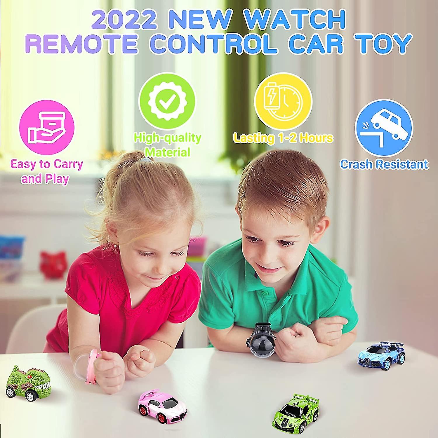 Mini Remote Control Car Watch Toys， 2.4 Ghz Tiktok Watch Car， Cartoon Rc Watch Racing Car For Kids Gift