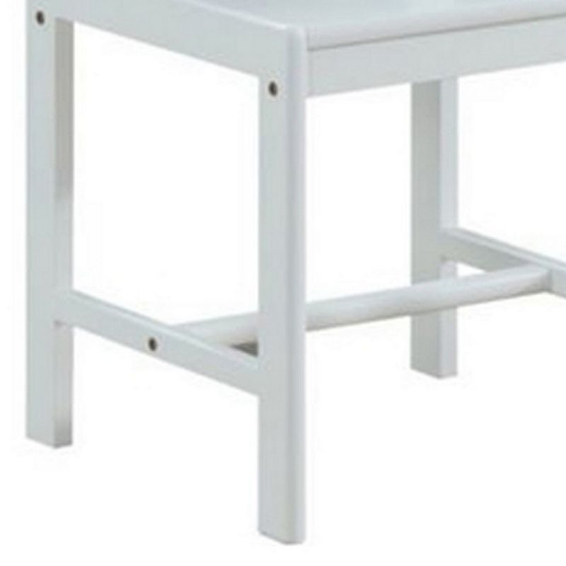 Low Rise Wooden Side Chair In White Finish