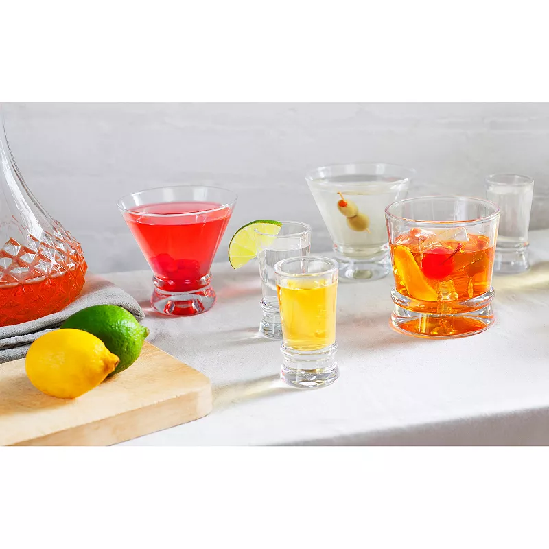 JoyJolt Square Heavy Base Crystal Martini 8-oz. 4-pc. Glass Set