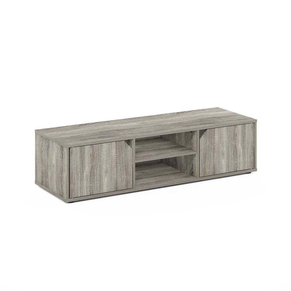 Furinno Montale 47.2 in. French Oak TV Stand with 2 Doors Fits TV's up to 55 in. with Adjustable Shelves 20230GYW