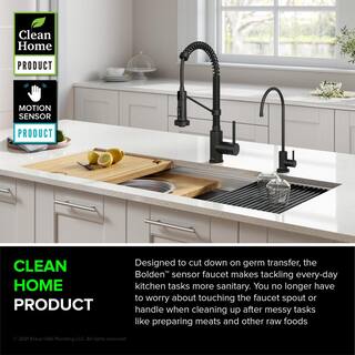 KRAUS Bolden Single Handle Pull-Down Sprayer Kitchen Faucet with Touchless Sensor in Matte Black KSF-1610MB