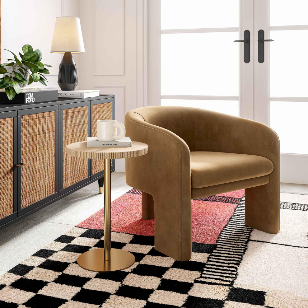 Fiona Gold Stone Side Table   Contemporary   Side Tables And End Tables   by TOV Furniture  Houzz