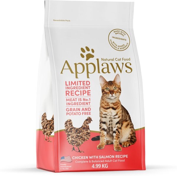 Applaws Complete  Chicken w/Salmon Recipe Dry Cat Food， 11-lb bag