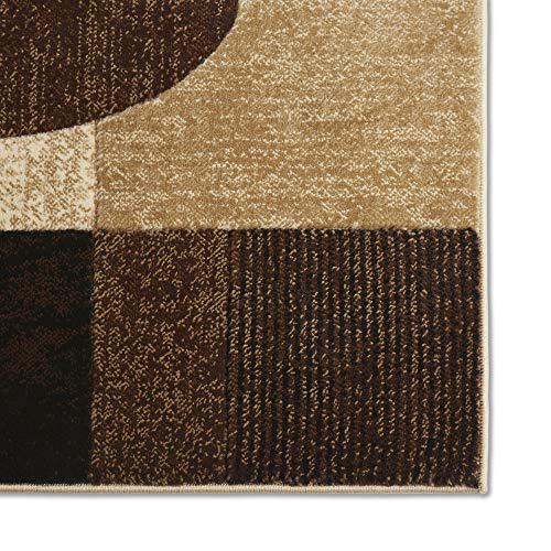 Home Dynamix Tribeca Jasmine Contemporary Geometric Area Rug，Brown/Beige， 39 x55