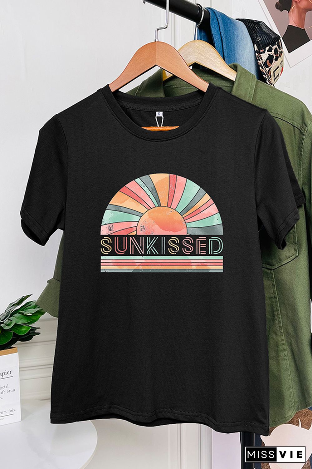 Rainbow Sunkissed Sleeve Graphic Tee Wholesale