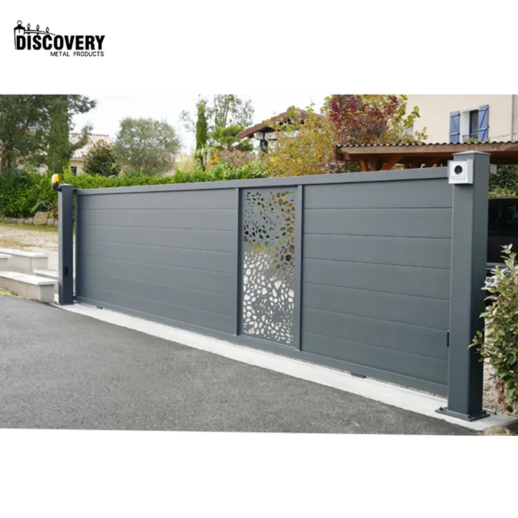 Aluminum automatic system courtyard aluminum sliding gate for driveway