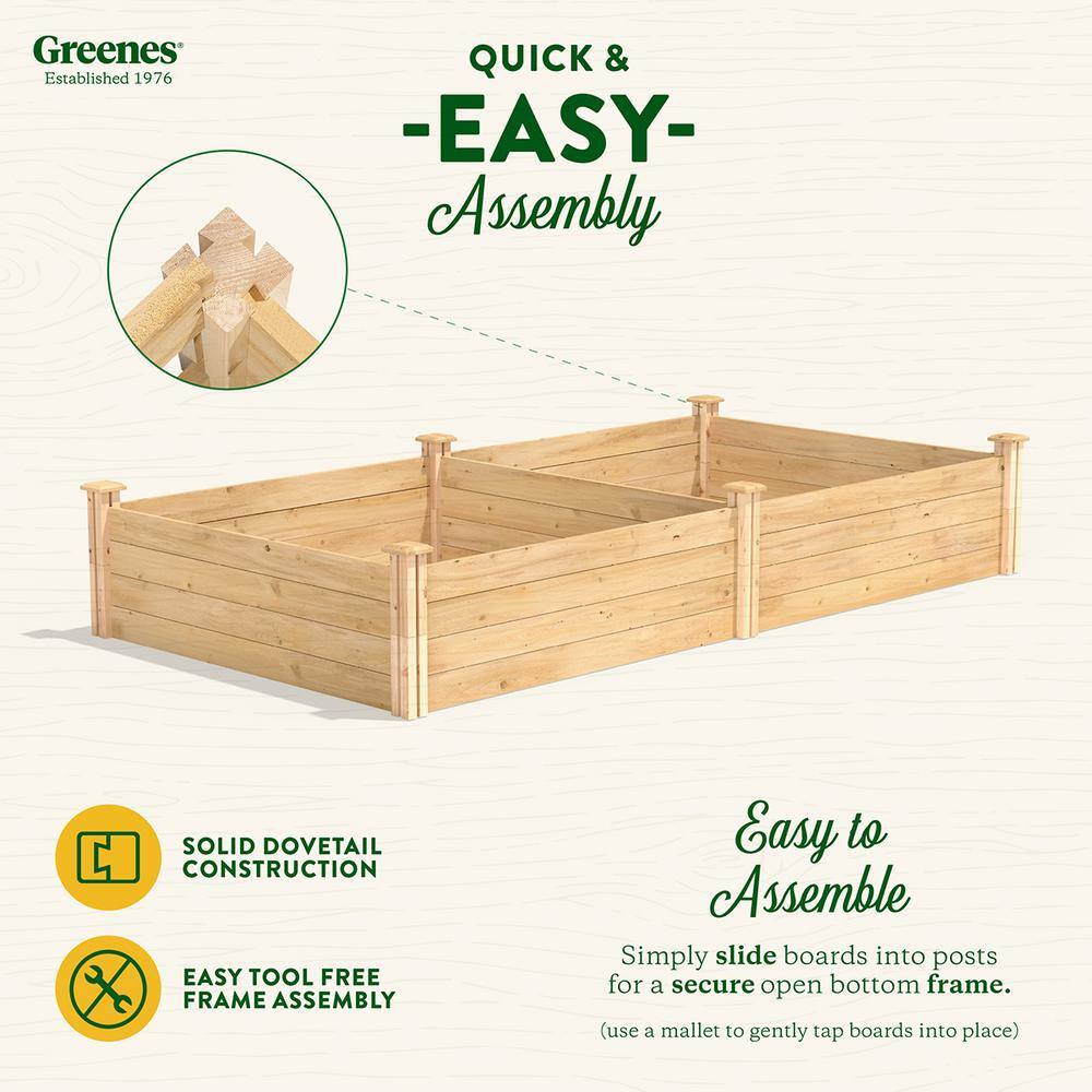 Greenes Fence 4 ft. x 8 ft. x 14 in. Original Cedar Raised Garden Bed RC12S28B