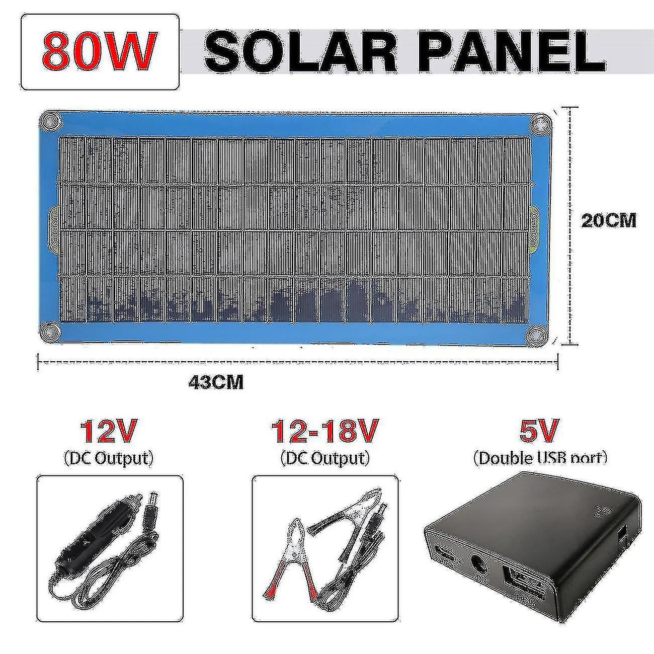 300w 12v Output Solar Cells Monocrystalline Compatible With Battery Boat Charger