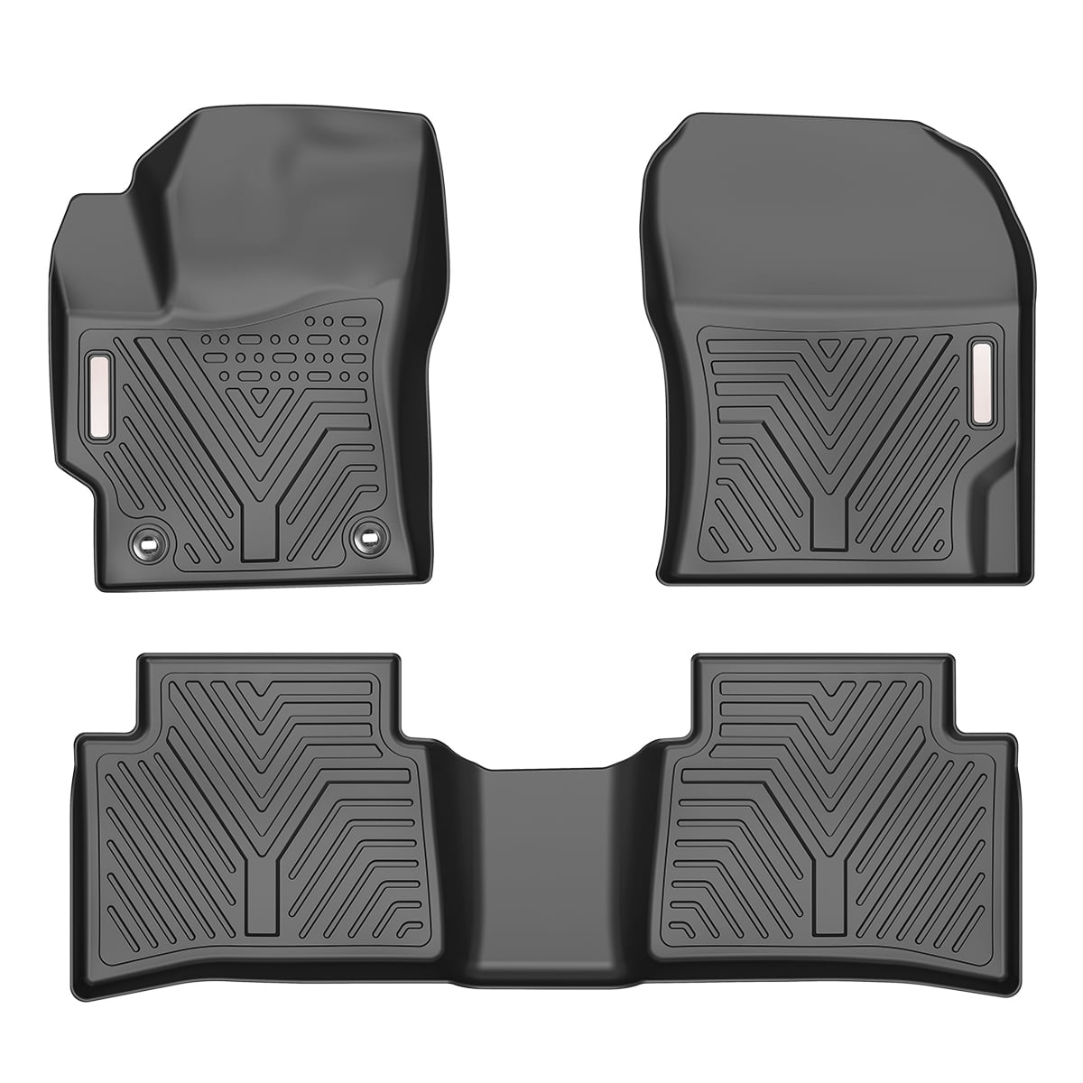 Ledkingdomus TPE Rubber Front and Rear for 2020 2021 2022 Toyota Corolla Sedan Floor Mats Set，Black All-Weather Protection