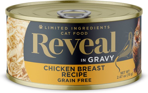 Reveal Natural Grain-Free Chicken Breast in Gravy Flavored Wet Cat Food， 2.47-oz can， case of 24