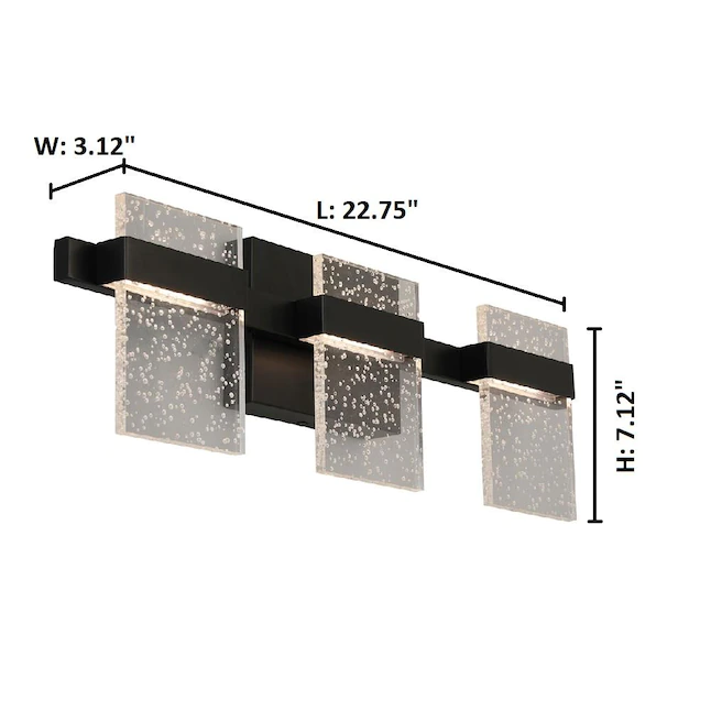 EGLO 204486A?Madrona 22.75-in 3-Light Black LED Transitional Vanity Light