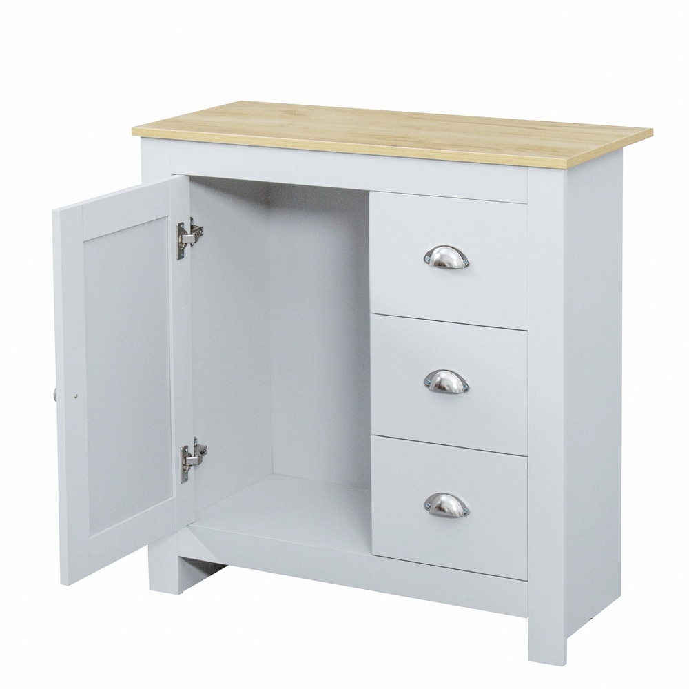 Kitchen Sideboard Buffet Storage Cabinet with 3 Drawers and Door