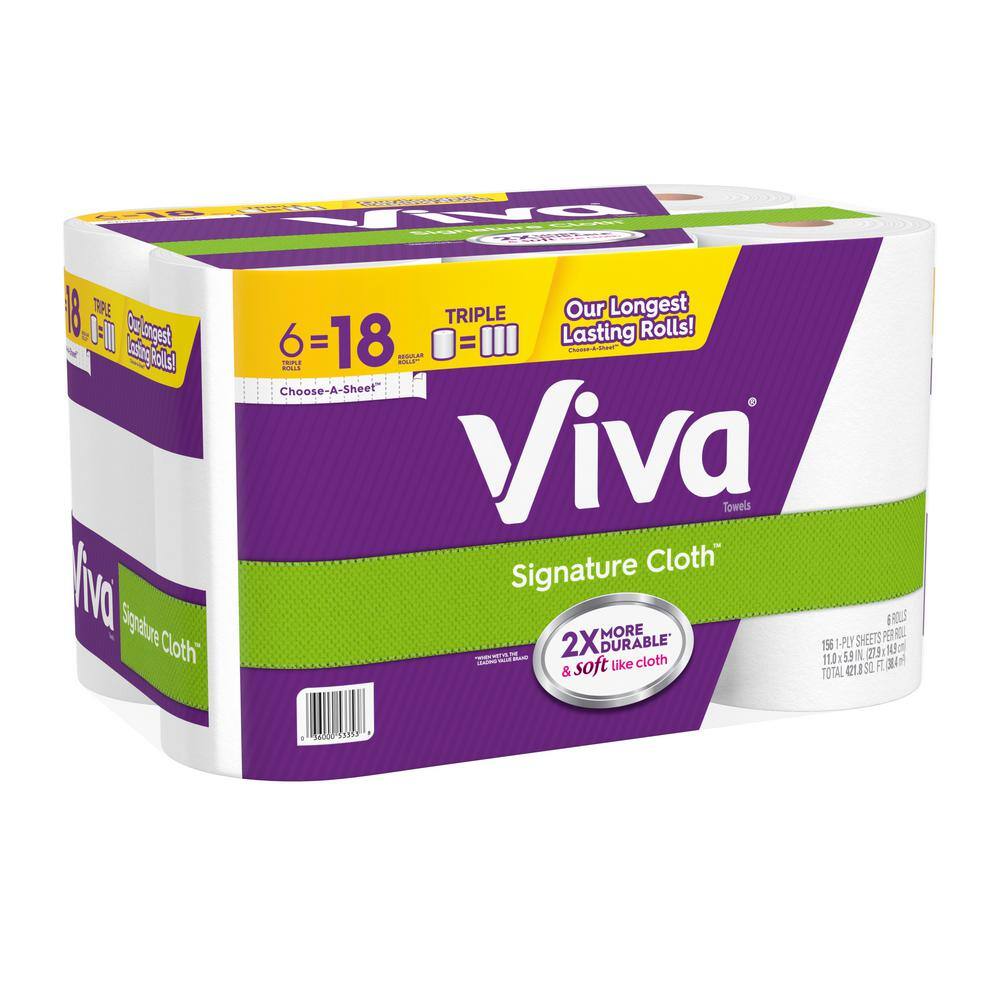 Viva Cloth Paper Towel Roll (156-Sheets Per Roll 6 Rolls Per Pack) 53353