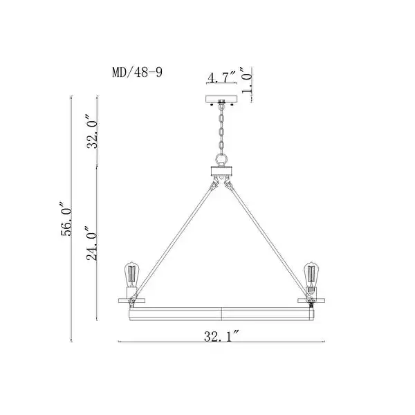 Aada Matte Black Metal 9 Light Wood Grain Finish Wagon Wheel Chandelier 32-Inch Shopping - The Best Deals on Chandeliers