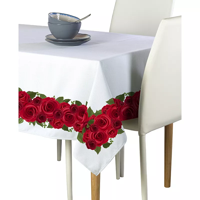 Square Tablecloth， 100% Polyester， 60x60， Rose Garland