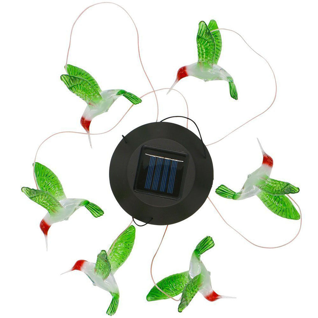 Pompotops Color Changing LED Solar Wind Chime Hummingbird Wind for Gardening Lighting