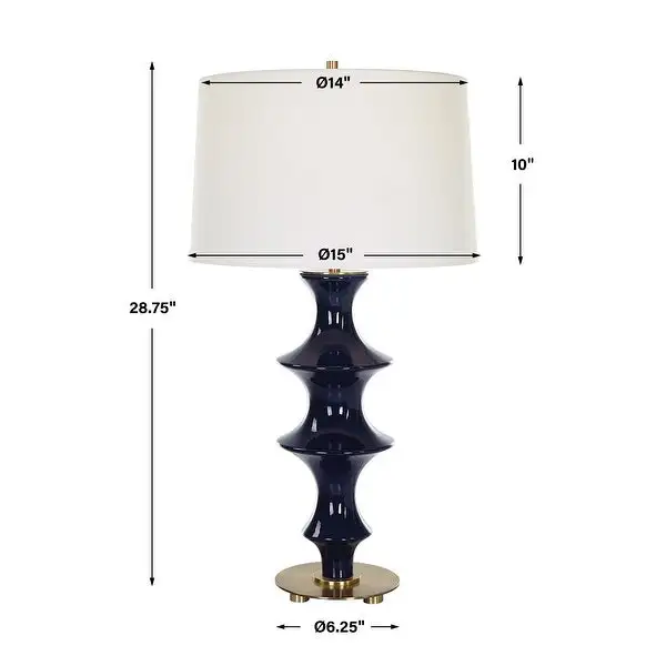 Uttermost Coil Sculpted Blue Table Lamp - 15 W X 28.75 H X 15 D (in)