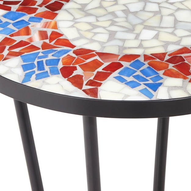 Wide Red Mosaic Tabletop Front Porch Patio Home Balcony