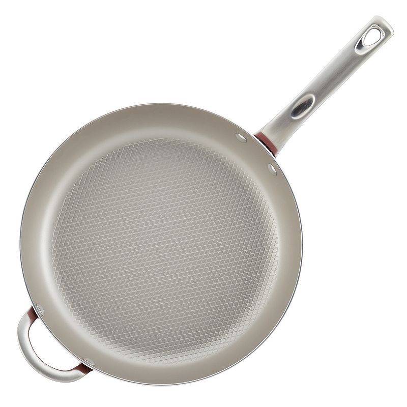 Ayesha Curry Home Collection 12-inch Porcelain Enamel Nonstick Covered Deep Skillet With Helper Handle