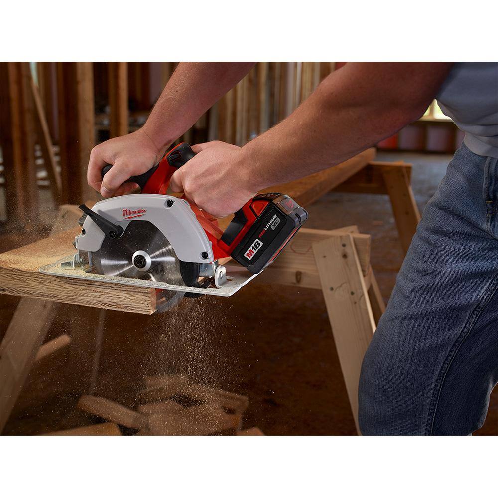 MW M18 18V Lithium-Ion Brushless Cordless Compact DrillImpact Combo Kit (2-Tool) W 6-12 in. Circular Saw 2892-22CT-2630-20