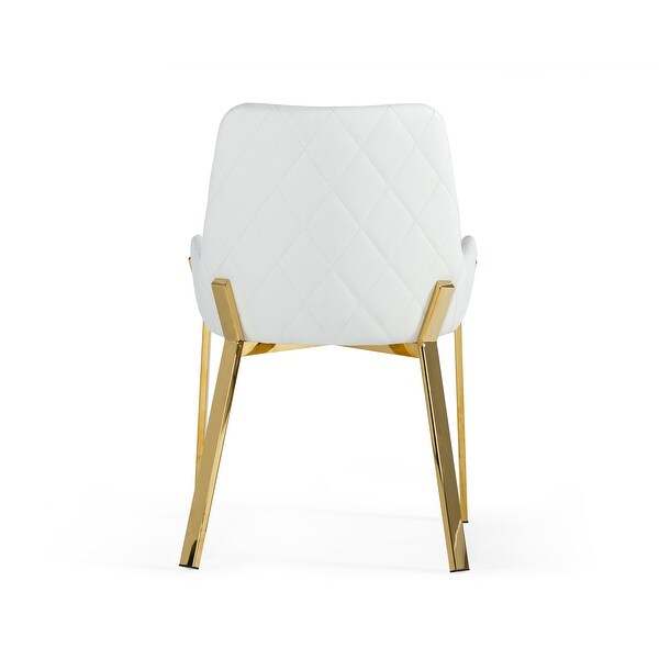 Modrest Ganon Modern White and Gold Dining Chair