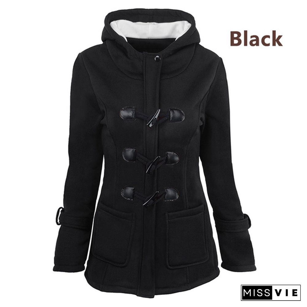 Women Winter Coat Casual Jacket Warm Outwear Wool Parka  Size S-6XL