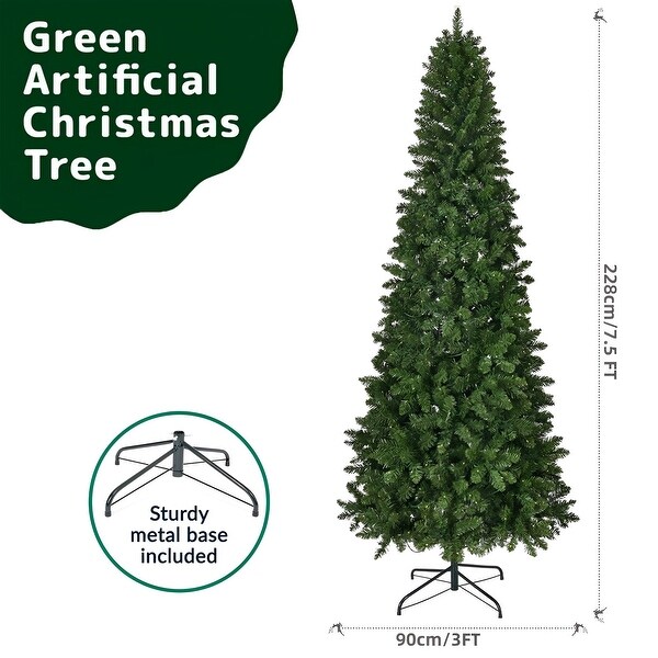 SUGIFT 7.5Ft PreLit Premium Snow Flocked Hinged Artificial Christmas Tree with 350 Lights