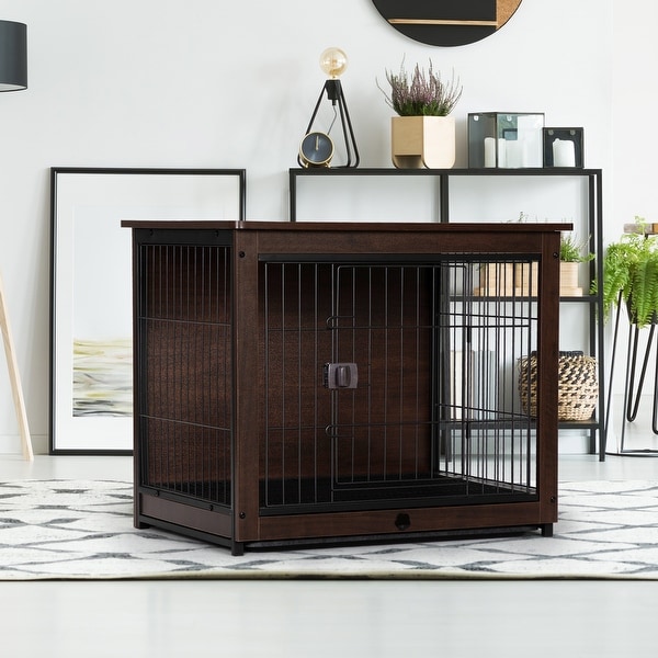 Side Table with Dog Cage Design， Small/ Medium/ Large Sizes to Choose