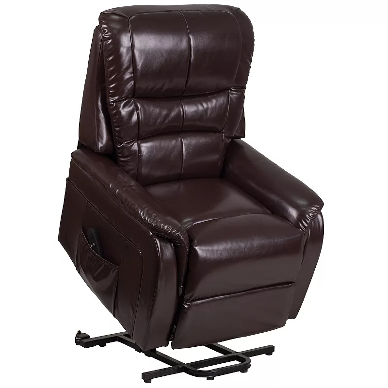 Emma and Oliver LeatherSoft Remote Powered Lift Recliner for Elderly