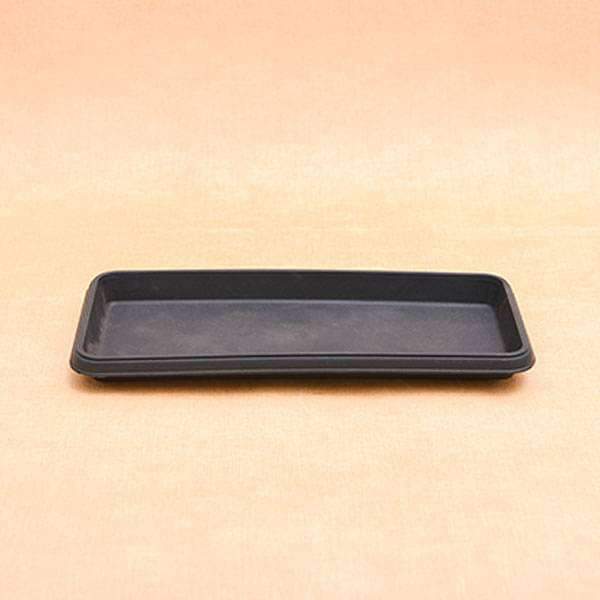 11.2 inch (28 cm) Rectangle Plastic Plate for 11.8 inch (30 cm) Bello Window Planter No. 30 Pot (Black) (set of 3)