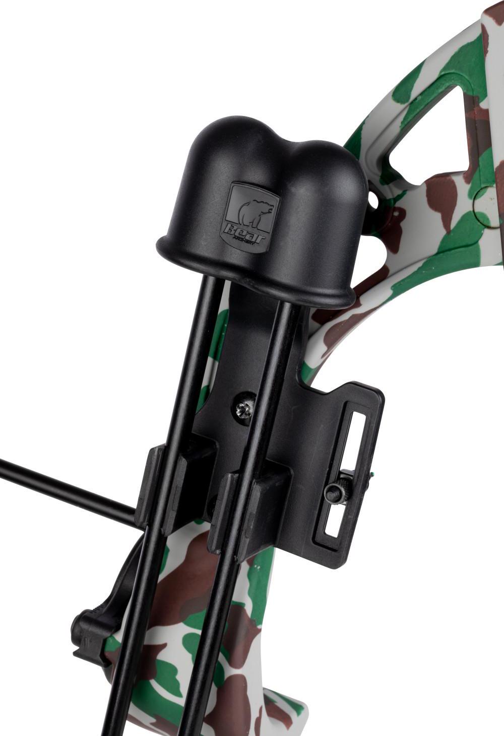 Bear Archery Brave Youth Bow Includes Whisker Biscuit， Arrows， Armguard， and Arrow Quiver Recommended for Ages 8 and Up a  Camo