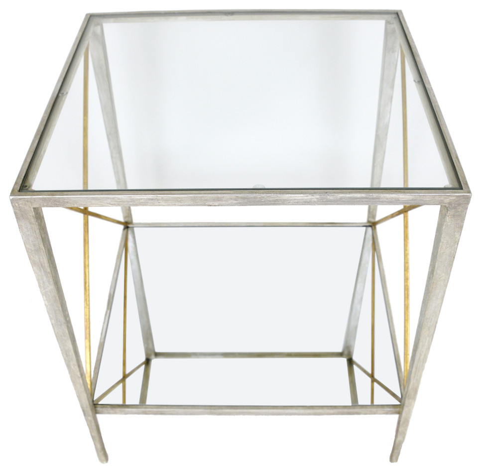 Salvo Gold Square Side Table   Contemporary   Side Tables And End Tables   by Virgil Stanis Design  Houzz