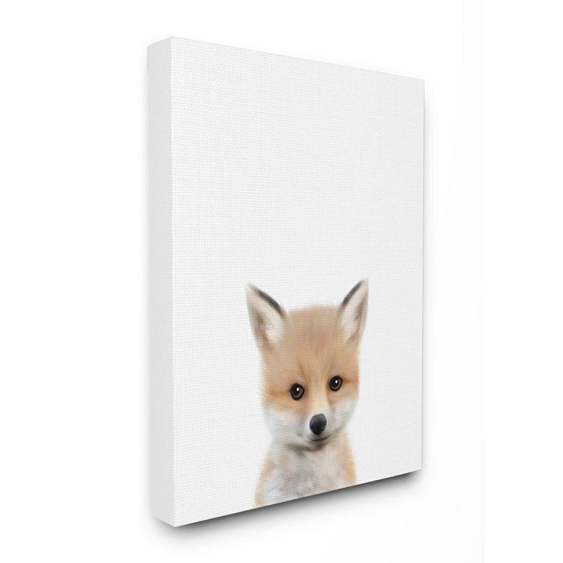 Stupell Home Decor 'Baby Fox Animal Kids Painting' Stretched Canvas Wall Art