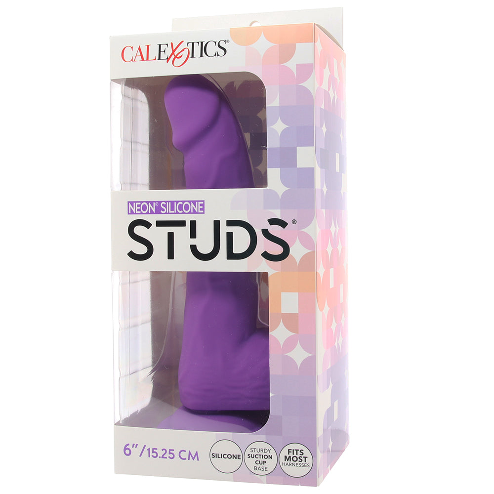 Silicone Studs 6 Inch Dildo in Purple