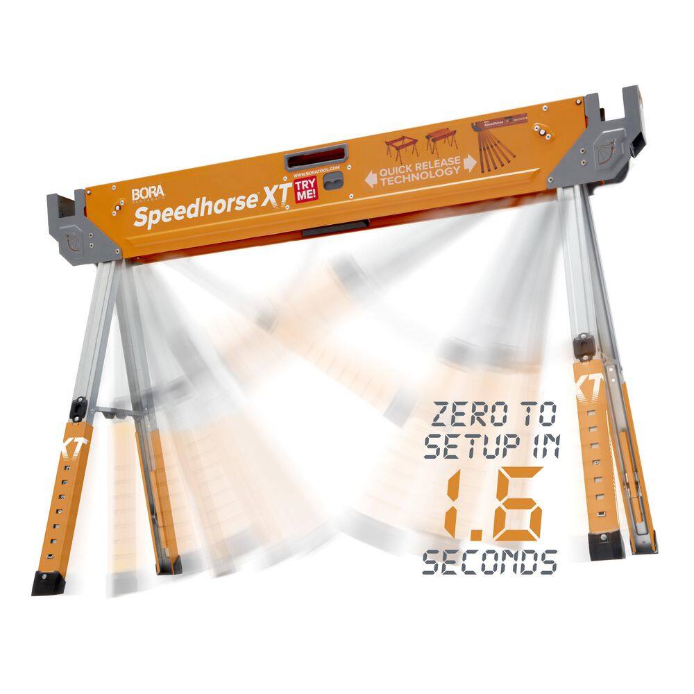 BORA 30 in. to 36 in. Steel Speed Horse XT Adjustable Height Sawhorse with Auto Release Legs (2-Pack) PM-4550T