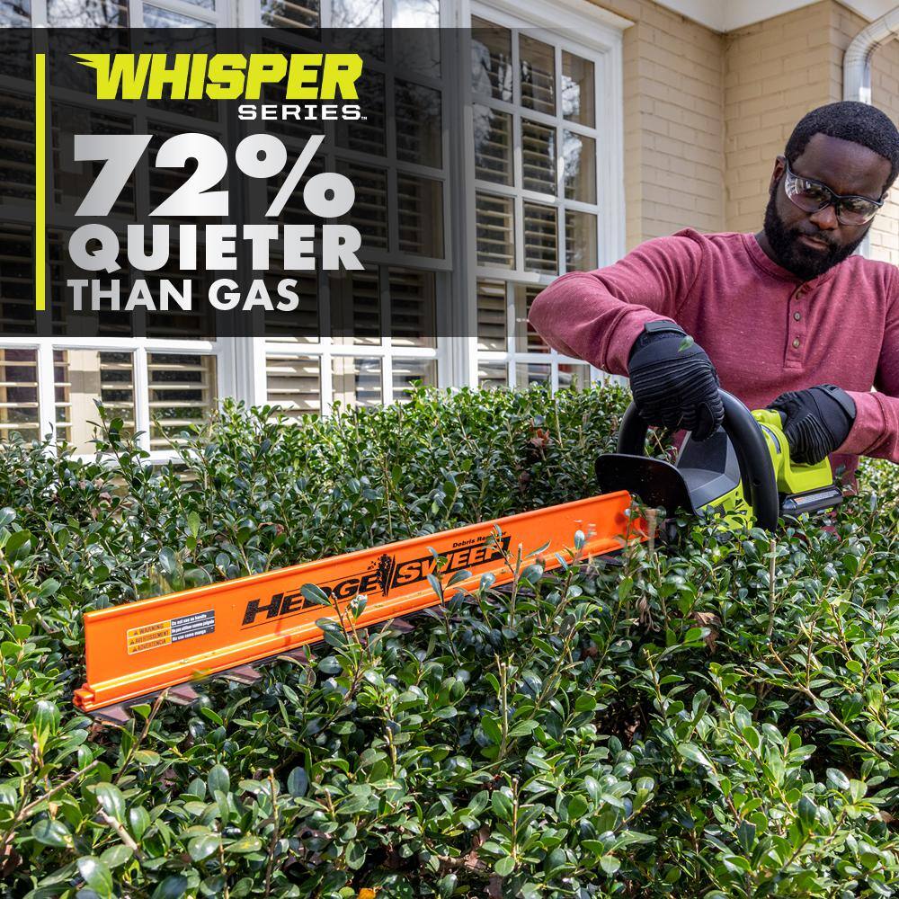 RYOBI 40V HP Brushless Whisper Series 26 in. Cordless Battery Hedge Trimmer (Tool Only) RY40606BTL