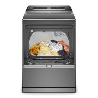 Whirlpool 7.4 cu. ft. 120-Volt Smart Chrome Shadow Gas Vented Dryer with a Hamper Door and Steam ENERGY STAR WGD7120HC