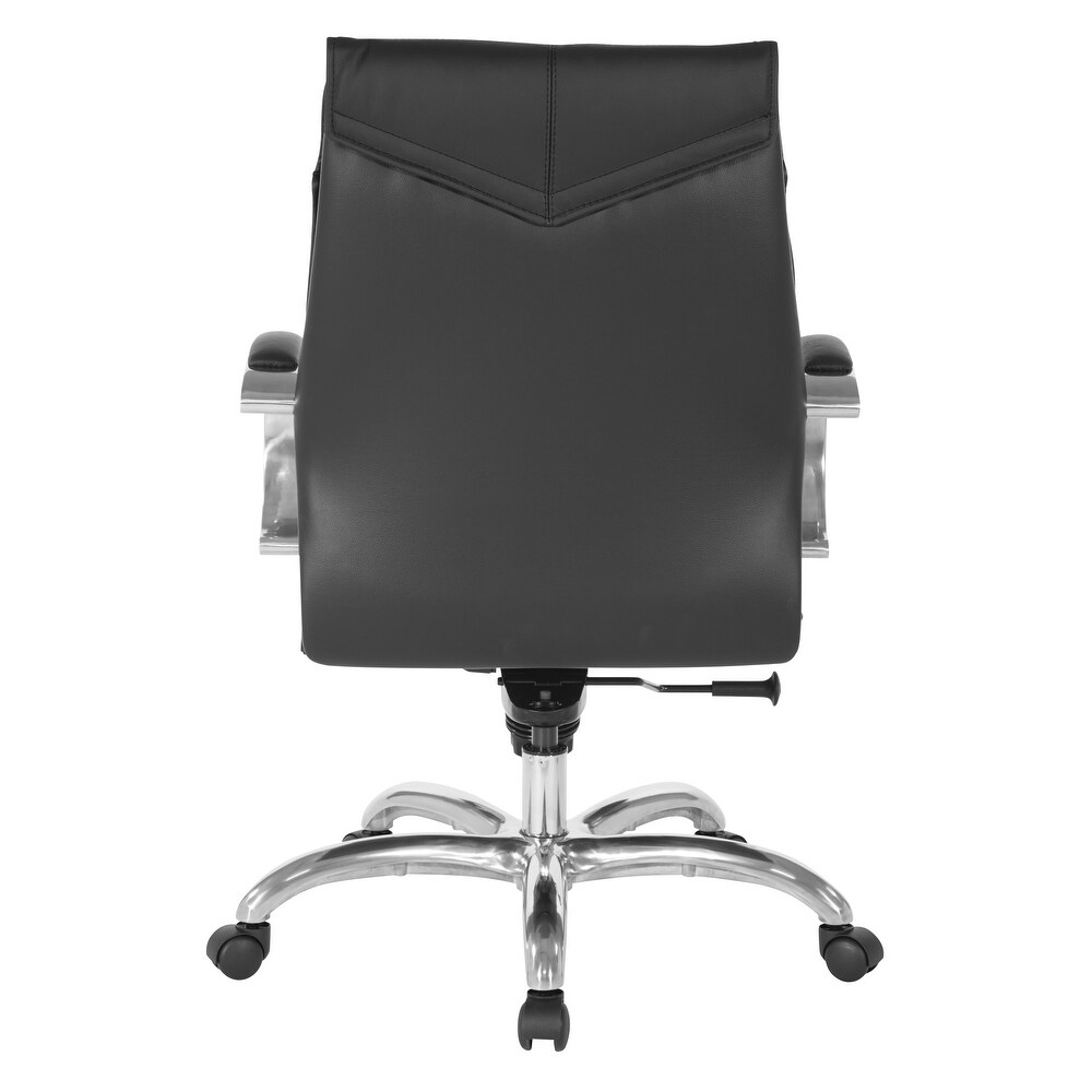 Deluxe Mid Back Executive Black Leather Chair