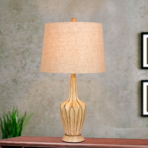 2pk Paper Lantern Fold Resin Table Lamps Beige Fangio Lighting