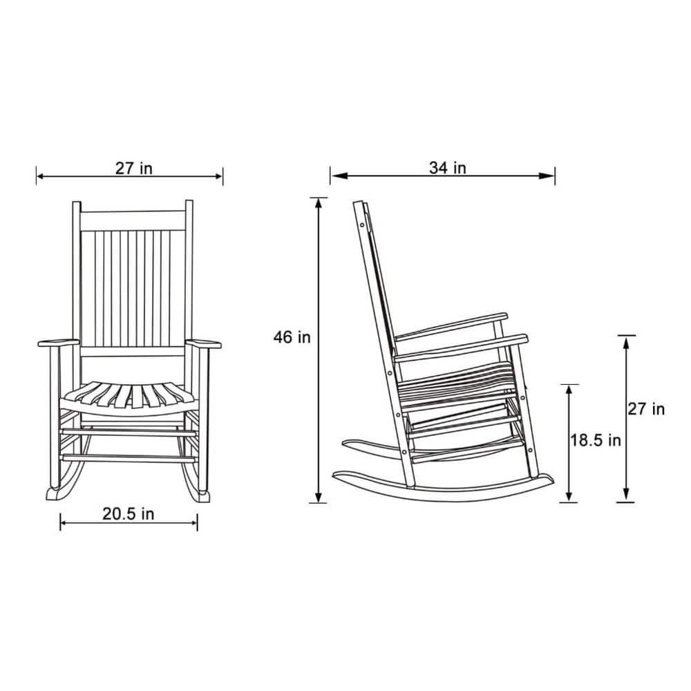 Shine Company Vermont Porch Rocker White Wood Outdoor Rocking Chair