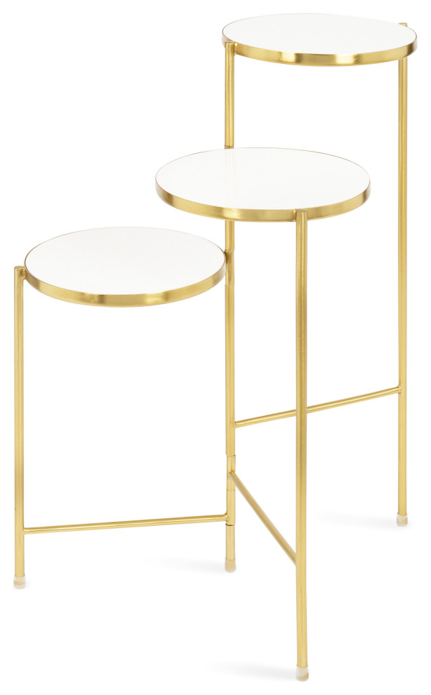 Fields Tri Level Metal Plant Stand   Contemporary   Plant Stands And Telephone Tables   by Uniek Inc.  Houzz