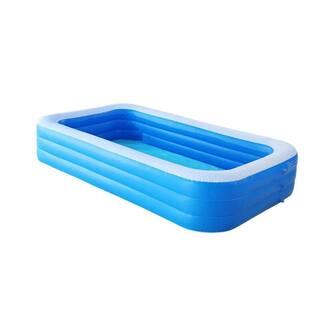 Afoxsos 120 in. x 72 in. Rectangular 22 in. D Inflatable Swimming Pool Family Full-Sized Swimming Pool with No Print HDDB1859