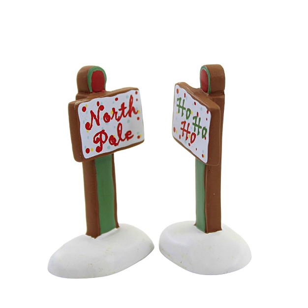 Department 56 Accessory Gingerbread Christmas Signs One Accessory Set Of 2 2 Inches Village Christmas 6009792 Resin White