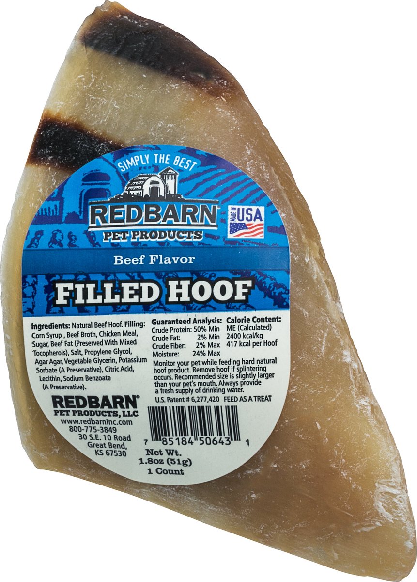 Redbarn Beef Filled Cow Hooves Dog Treats