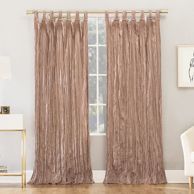 No. 918 Odelia Distressed Velvet Tab Top Window Curtain