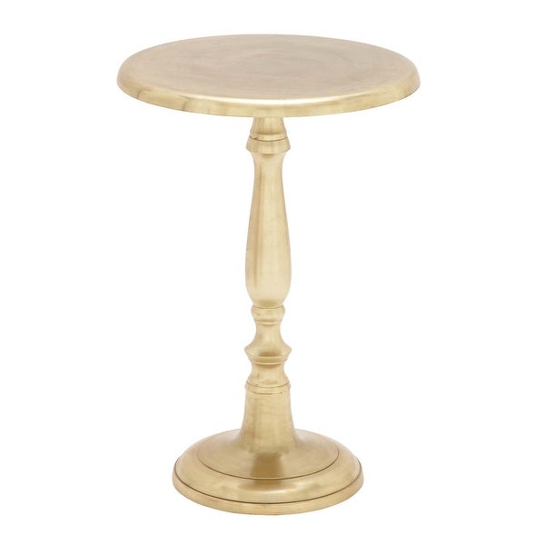 Gold Aluminum Traditional Accent Table 22 x 15 x 15