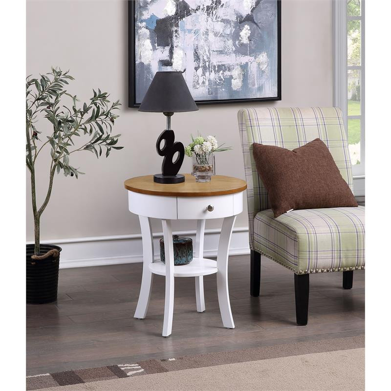 Convenience Concepts Classic Accents Schaffer End Table in White Wood Finish   Transitional   Side Tables And End Tables   by Homesquare  Houzz